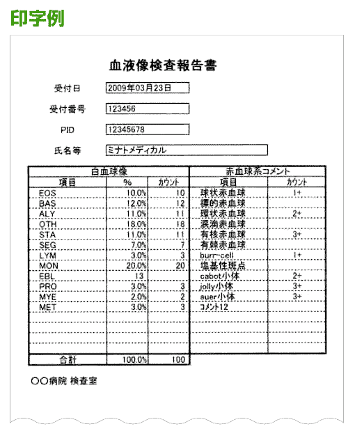 印字例